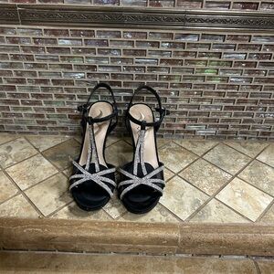 Nina black rhinestone dress shoes